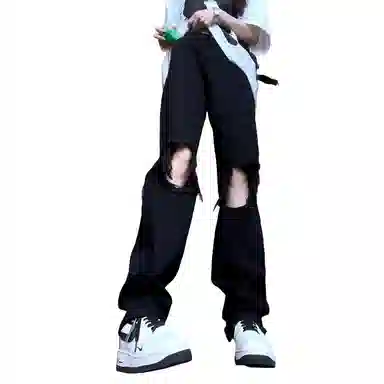 欧迪芬 纯色卫裤宽松直筒阔腿抽绳百搭拖地时尚通勤运动休闲裤 男女同款