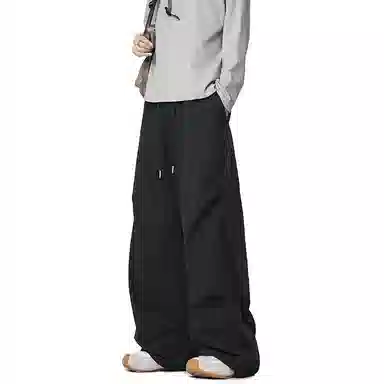顶峰保罗 纯色宽松直筒运动伞兵裤青少年春秋穿搭美式潮牌高级感情侣潮流百搭通勤阔腿休闲裤 男女同款