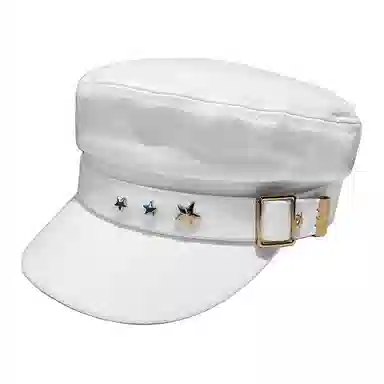 祎步康 黑色星星鸭舌帽秋冬季英伦复古贝雷帽新海军风韩版报童画家帽 棉 帽子 女款