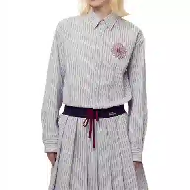 MARDI MERCREDI FW25 COTTON SHIRT STRIPE_BLUE BURGUNDY