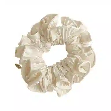 蒙妮 韩系温柔褶皱金标大肠圈 布艺 发圈 女款