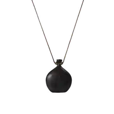 【高品质】 色菲尔 小巧酒壶木质吊坠 复古新中式国风森系民族风时尚通勤日常百搭毛衣链 鸡翅木 项链 男女同款情侣款