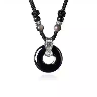 【足银999|招财貔貅】 珍·尚银 中国黄金 新中式八方来财转运珠平安扣吊坠 轻奢小众百搭高级感#好运 礼盒装生日 玉髓 项链 男女同款情侣款