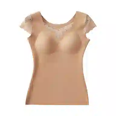 二三二三 法式性感蕾丝花边背心无痕舒适隐形贴身打底衫亲肤柔软内搭上衣时尚日常休闲百搭保暖上装 女款