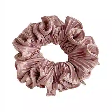 蒙妮 韩系温柔褶皱金标大肠圈 布艺 发圈 女款