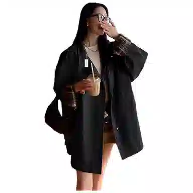 丝絮丝绸 秋高级感休闲宽松显瘦大衣风衣 女款