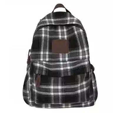 科物酷 书包复古格子大容量潮流高颜值初中高中大学生上课出游日常百搭 呢子 双肩包 男女同款情侣款 多色
