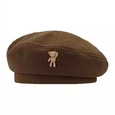 优幽兰 韩版显脸小 大头围防风防寒英伦风 保暖护耳韩系 贝雷帽 女款