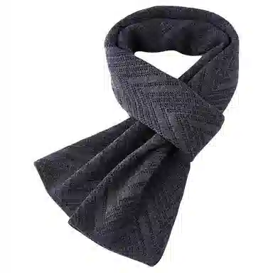 玖纪 纯羊毛加厚保暖纯色 绒线围巾 男款 礼盒装