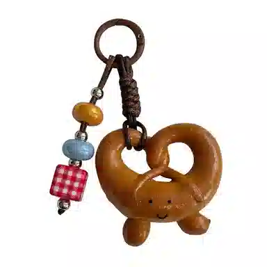 尚先生 风仿真面包串珠手机链挂坠相机包包挂饰钥匙扣手机壳挂绳 陶瓷 挂件 男女同款情侣款