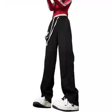 欧迪芬 美式复古高街基础款简约卫裤宽松直筒运动裤显瘦显高百搭舒适休闲裤 男女同款