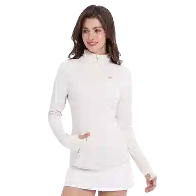 欧迪芬 立领纯色外套塑形户外运动显瘦高弹瑜伽健身拉链训练速干骑行上衣塑身衣 女款