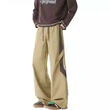 顶峰保罗 美式高街潮牌宽松直筒阔腿运动长裤青少年春秋穿搭通勤潮流百搭情侣款休闲裤 男女同款