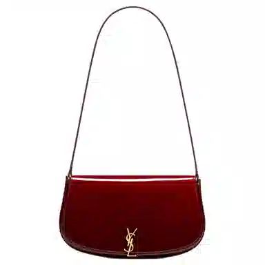 Saint Laurent Cassandre Mini Moon Bag Glossy Burgundy