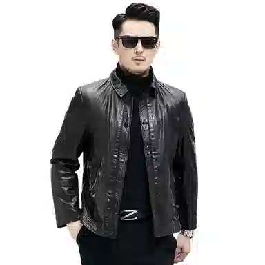 美式复古高档轻奢头层牛皮潮流工装皮夹克皮衣 男款