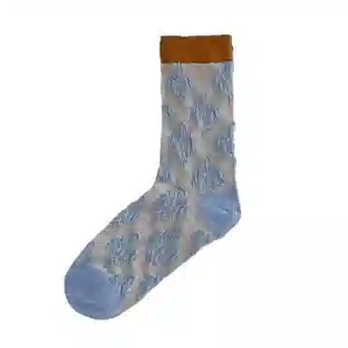BEAR UNION Retro Colorblock Floral Socks