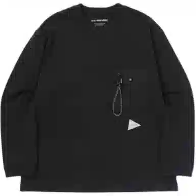 and wander FW25 heavy cotton pocket LS T T