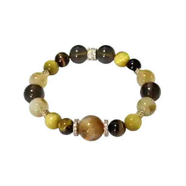 千叶珠宝 曜灵金环 虎眼石 大气有格调招财轻奢高级感小众设计感简约大方#好运天然 黄水晶 手串 男女同款情侣款