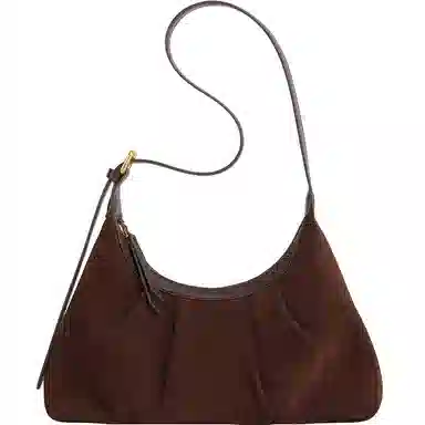 妙迪 早秋人气款冬季磨砂材质双面拼接百搭腋下托特包 头层牛皮 单肩斜挎包 常规 女款 复古棕