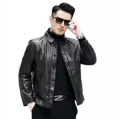 美式复古高档轻奢头层牛皮潮流工装皮夹克皮衣 男款