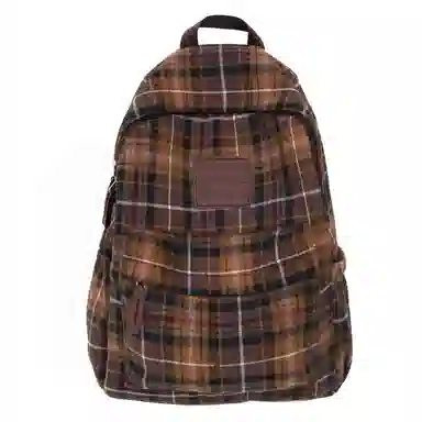 科物酷 书包复古格子大容量潮流高颜值初中高中大学生上课出游日常百搭 呢子 双肩包 男女同款情侣款 多色