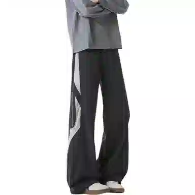 顶峰保罗 美式高街潮牌宽松直筒阔腿运动长裤青少年春秋穿搭通勤潮流百搭情侣款休闲裤 男女同款