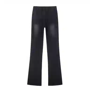 【拼接微喇显高显瘦】布客行 美式高街复古染水洗做旧亲肤柔软透气休闲百搭松紧腰长裤子废土风磨白直筒垂感阔腿修身牛仔裤 男女同款