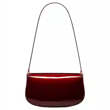 Saint Laurent Cassandre Mini Moon Bag Glossy Burgundy
