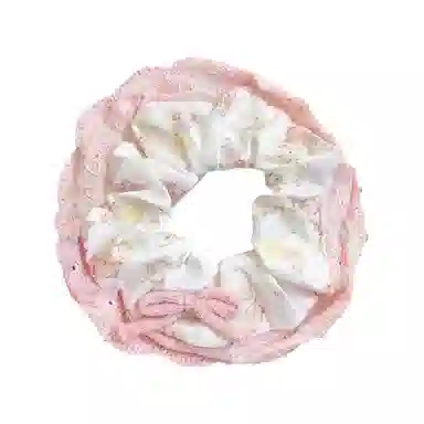 千桐 甜美慵懒风波点大肠发绳韩系大号头花高级感方巾皮筋扎发饰 布艺 发圈/头绳 女款