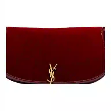 Saint Laurent Cassandre Mini Moon Bag Glossy Burgundy