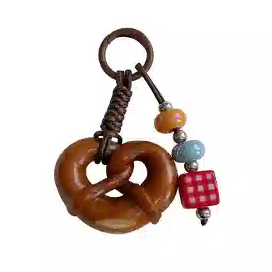 尚先生 风仿真面包串珠手机链挂坠相机包包挂饰钥匙扣手机壳挂绳 陶瓷 挂件 男女同款情侣款