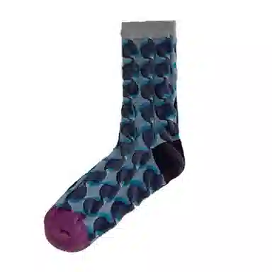 BEAR UNION Retro Colorblock Floral Socks