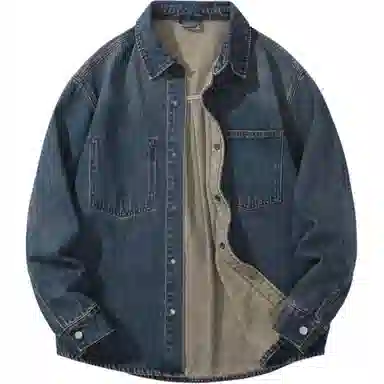 IYUE Vintage Washed Denim Shirt Jacket