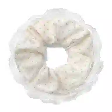 千桐 甜美慵懒风波点大肠发绳韩系大号头花高级感方巾皮筋扎发饰 布艺 发圈/头绳 女款