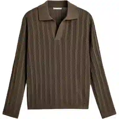 ZARA Comfort Knit Polo Long Sleeve