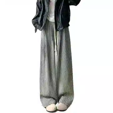 欧迪芬 阔腿裤复古宽松高腰休闲裤 女款