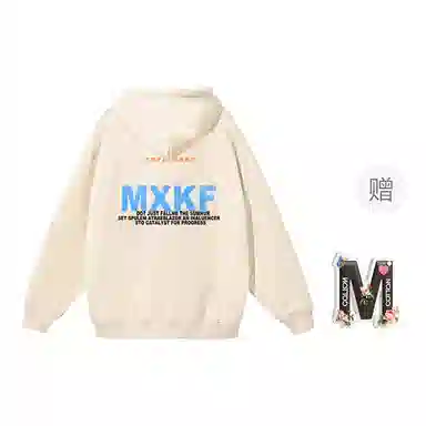 棉购 潮流设计感美式复古印花秋冬慵懒百搭情侣连帽外套卫衣 男女同款