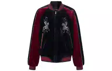 ROCAWEAR Vintage Velvet Embroidered Baseball Jacket