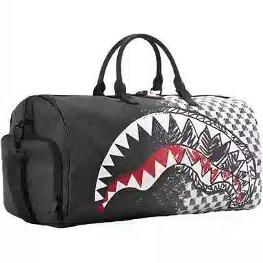 SPRAYGROUND Shark Mouth Graffiti Checkerboard PVC Bag
