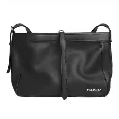 Klinson Simple Litchi Texture Shoulder Bag Black