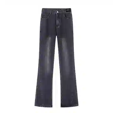 【拼接微喇显高显瘦】布客行 美式高街复古染水洗做旧亲肤柔软透气休闲百搭松紧腰长裤子废土风磨白直筒垂感阔腿修身牛仔裤 男女同款