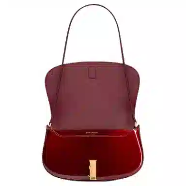Saint Laurent Cassandre Mini Moon Bag Glossy Burgundy