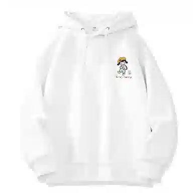 棉致 彩色线条小女孩潮流百搭简约时尚学院风柔软舒适松紧抽绳连帽长袖卫衣 女款