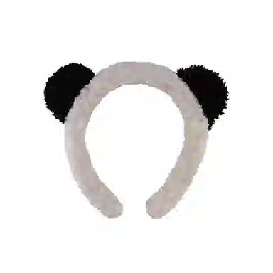 丹琴 可爱黑白熊猫 减龄高端洗脸卡通头箍萌物宽边发卡超萌绒绒发饰 毛绒 发箍 男女同款情侣款