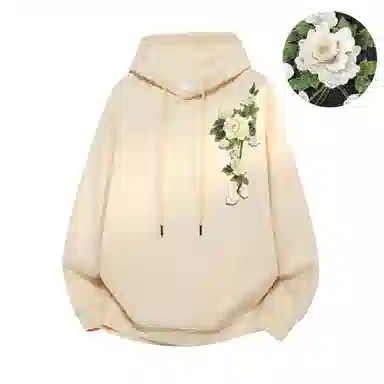 【万针刺绣3D立体浮雕】布客行 美式复古文艺风植物花卉工艺纯色基础简约百搭高级感高街潮流休闲舒适学院华棉重磅长袖卫衣 男女同款