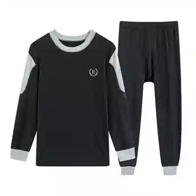 贴身领域 秋衣秋裤青少年纯棉全棉毛衫初中高中学生男士内衣保暖套装 男款