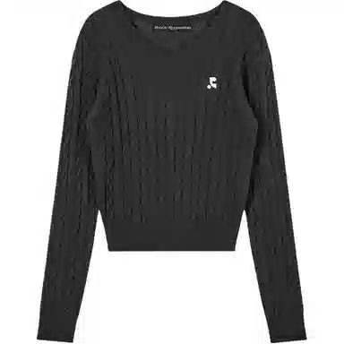 RestRecreation FW25 CABLE V-NECK KNIT TOP V