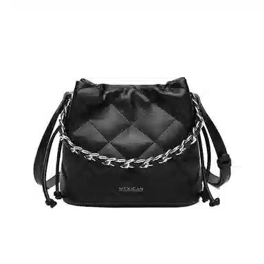 稻草人 高级感菱格小香风链条时尚气质百搭通勤实用小众轻便 牛皮拼合成革 水桶包斜挎单肩手提包 常规 女款 多色