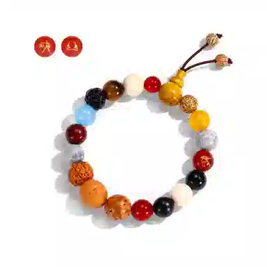 彗时 灵隐寺十八籽国风新中式锦鲤考试考试上岸佛珠招财纳福复古国潮香灰六字箴言转运珠 菩提子/菩提籽 手串 男女同款情侣款