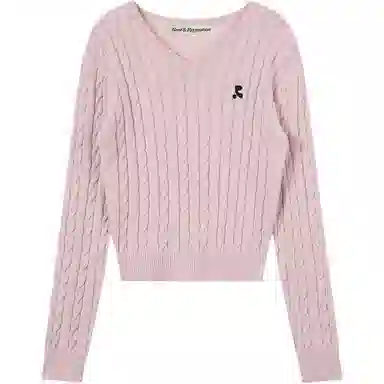 RestRecreation FW25 CABLE V-NECK KNIT TOP V